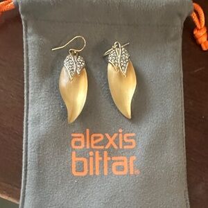 Alexis Bittar Gold and Silver Leaf Earrings